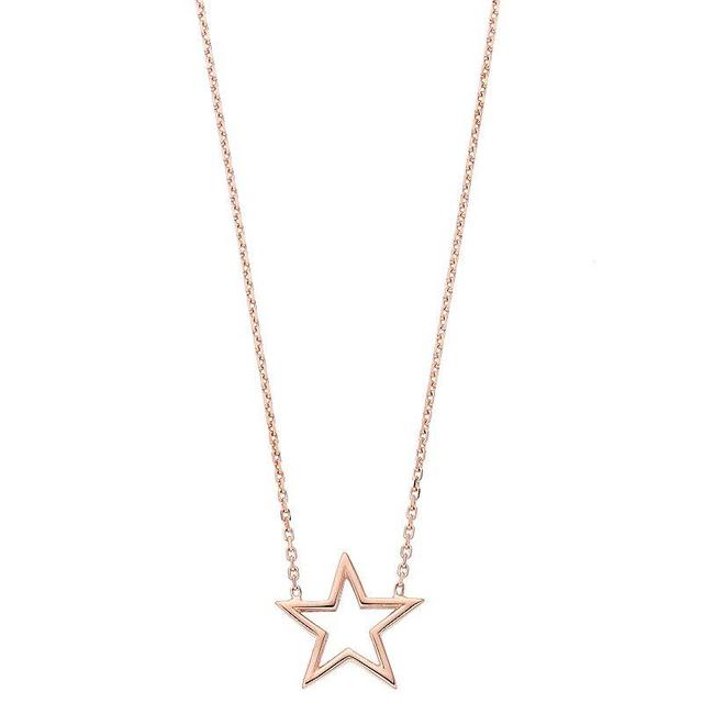 14k Gold Star Necklace, Womens Pink Product Image