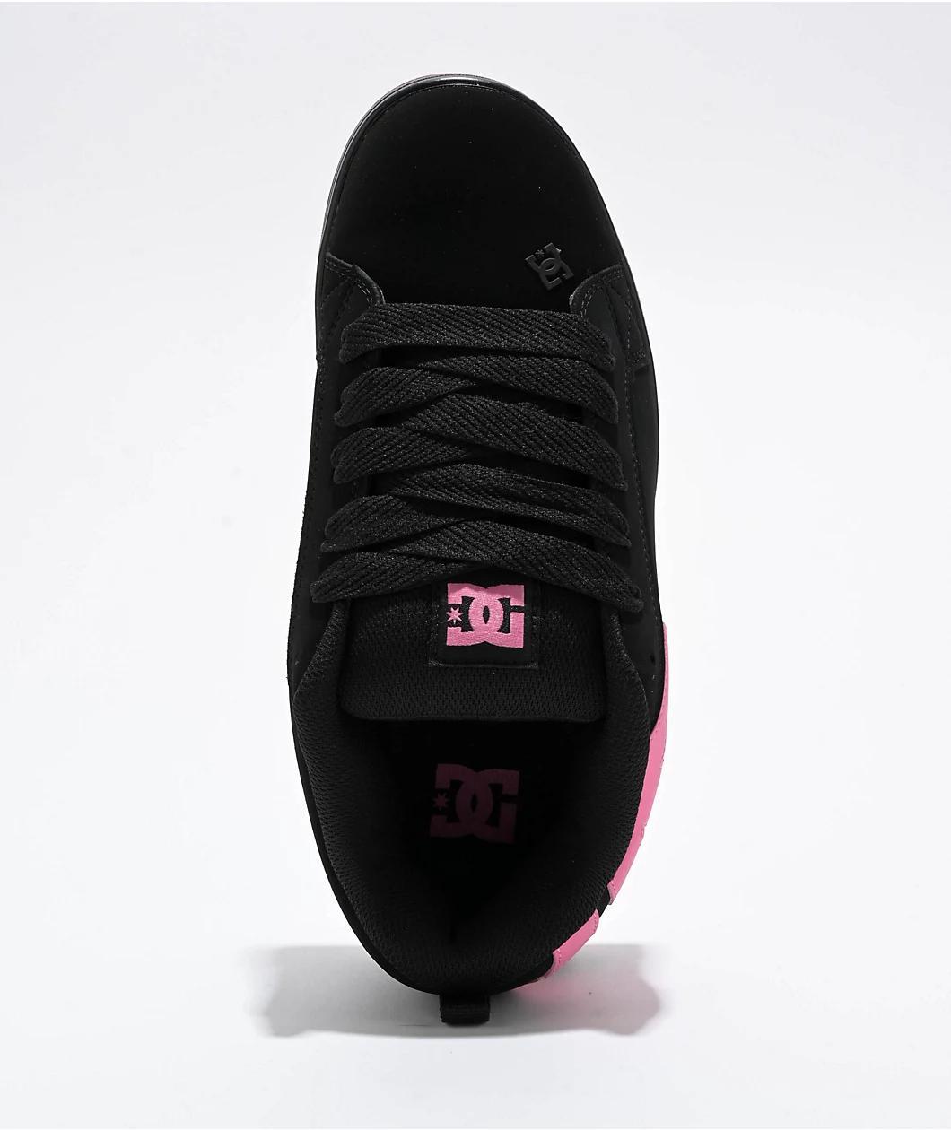 DC Court Graffik Black & Pink Skate Shoes Product Image