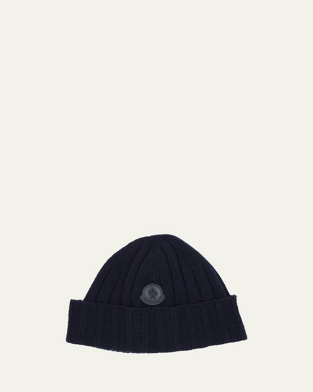 Mens Ribbed Wool Beanie Product Image