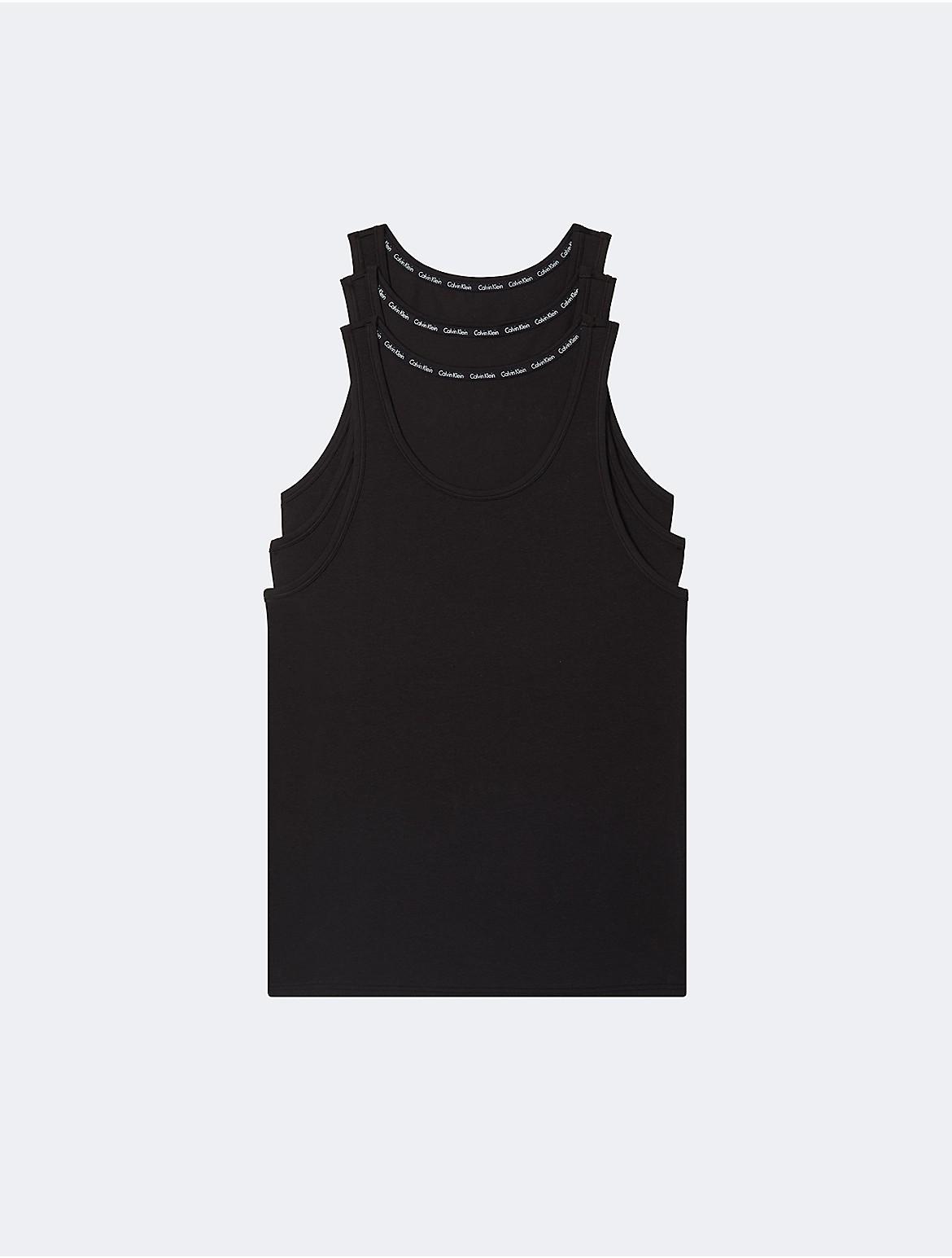 Calvin Klein Mens Modern Cotton Stretch 3-Pack Tank Top - Black - M Product Image