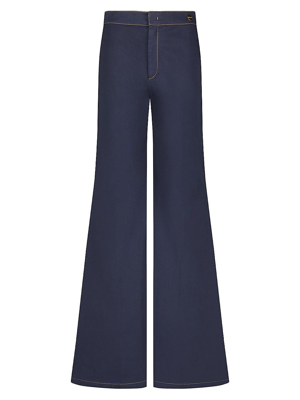 Womens Jane Cotton Stretch Flare Trousers Product Image