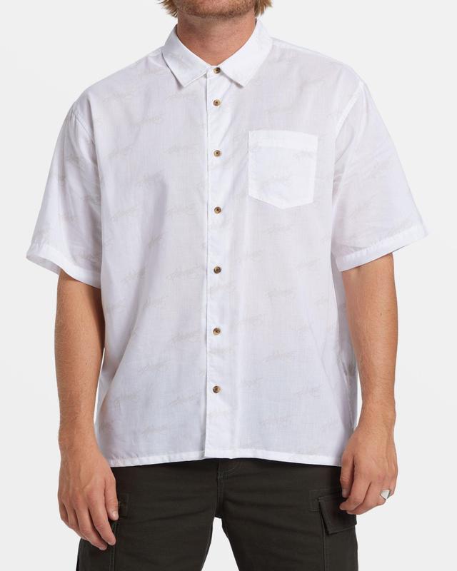 Script Short Sleeve Shirt - White Male Product Image