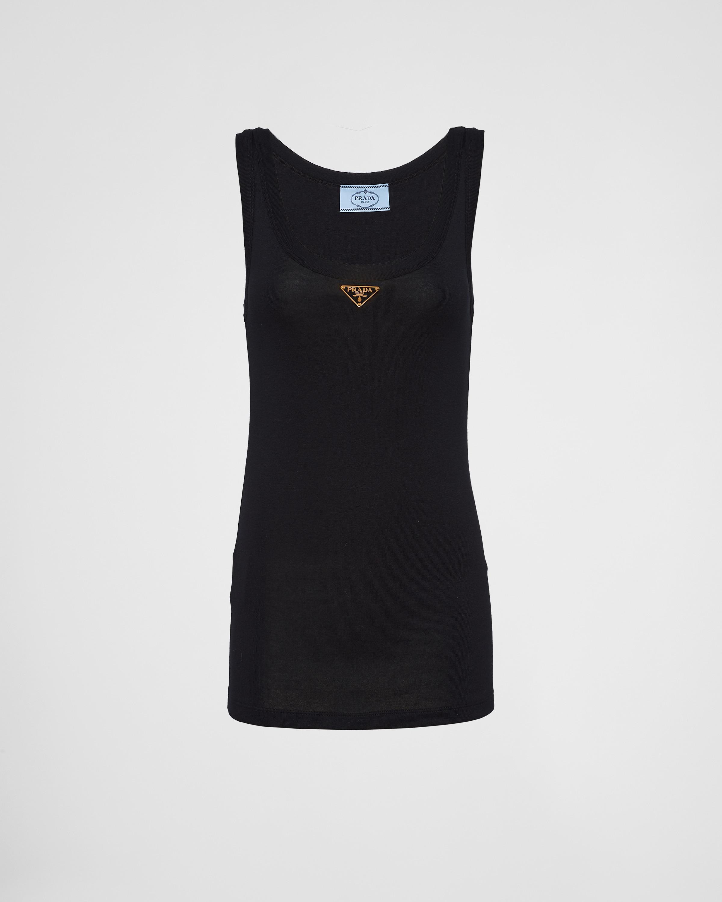 Ribbed knit jersey tank top Product Image