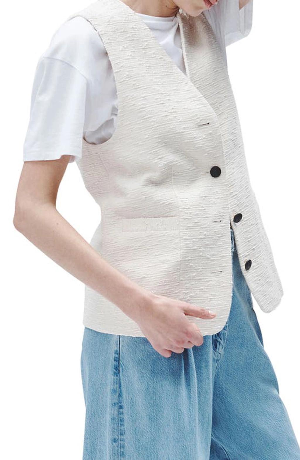 Tweed Vest In Ivory Product Image