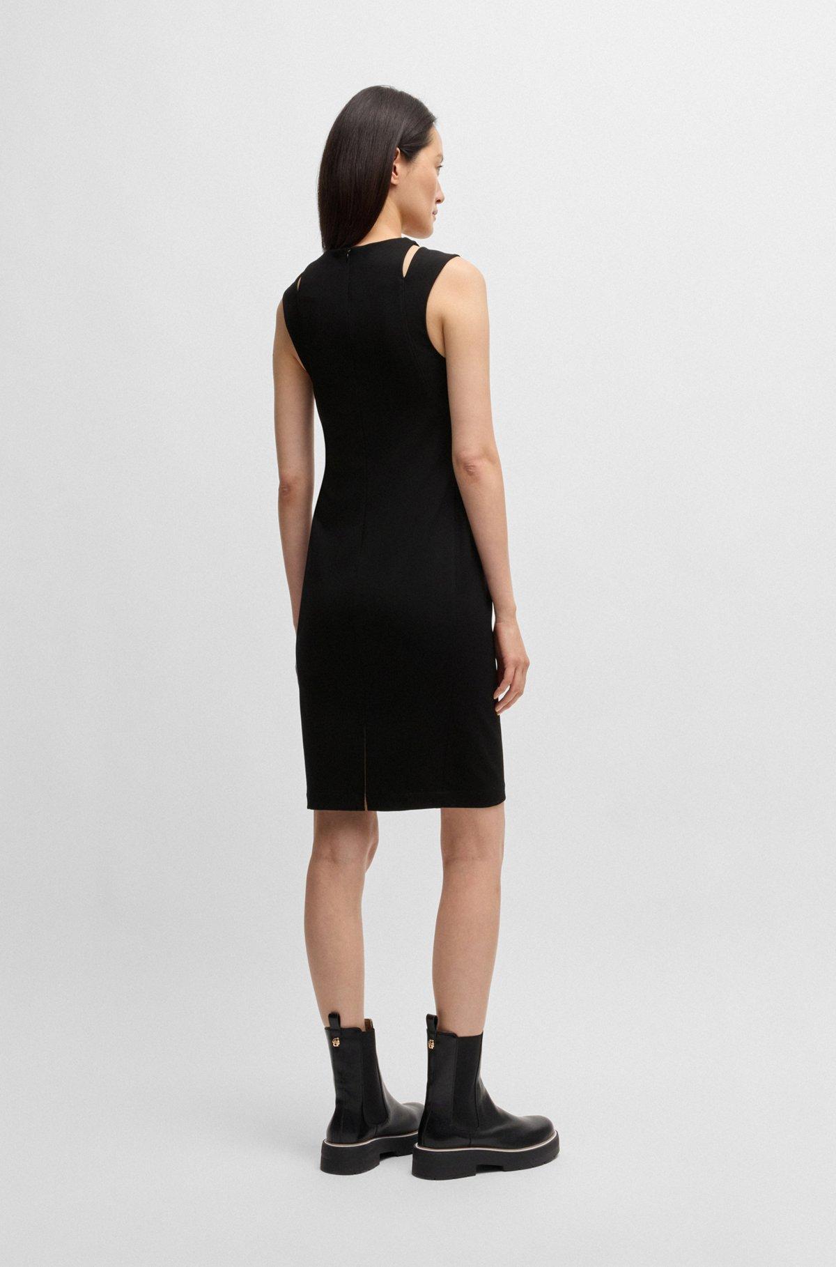 Stretch-fabric dress with cut-out details Product Image