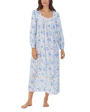 Eileen West Long Sleeve Ballet Gown (Blue Floral) Women's Pajama Product Image