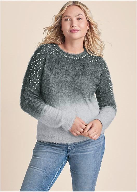 Cozy Pearl Trim Sweater Product Image