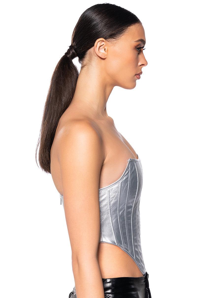 ADRIANNA METALLIC CORSET TOP Product Image