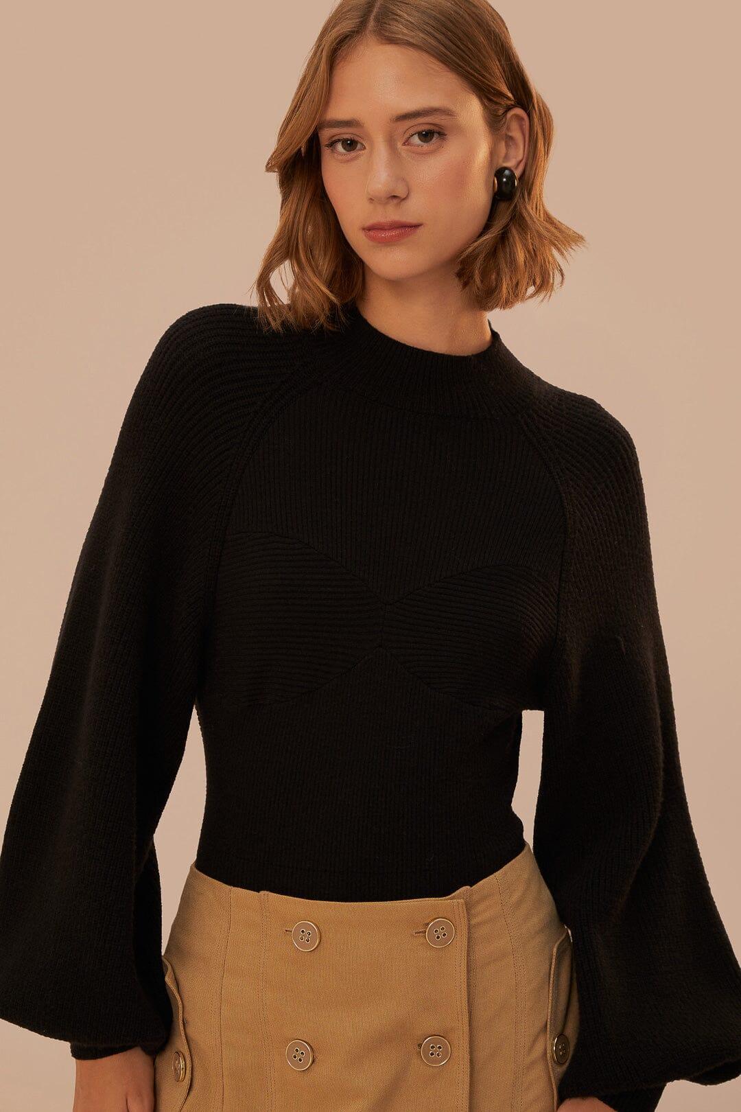 Black Knit Bodysuit, BLACK / XS Product Image