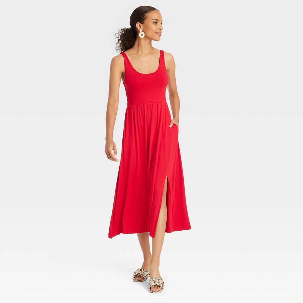 Womens Midi Ballet Dress - A New Day Red XL Product Image