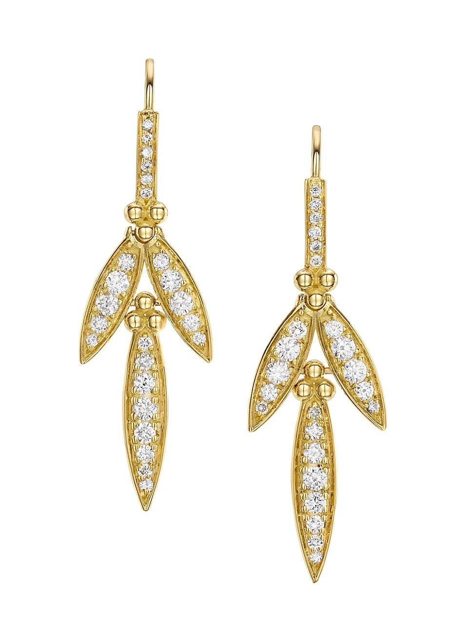 Womens Florence120 18K Yellow Gold & Diamond Vine Drop Earrings Product Image