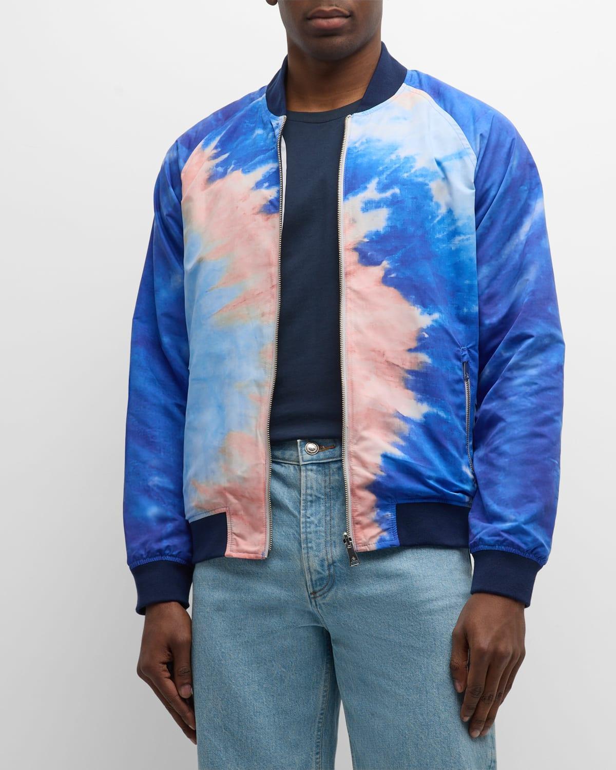 Mens Tie-Dye Reversible Bomber Jacket Product Image