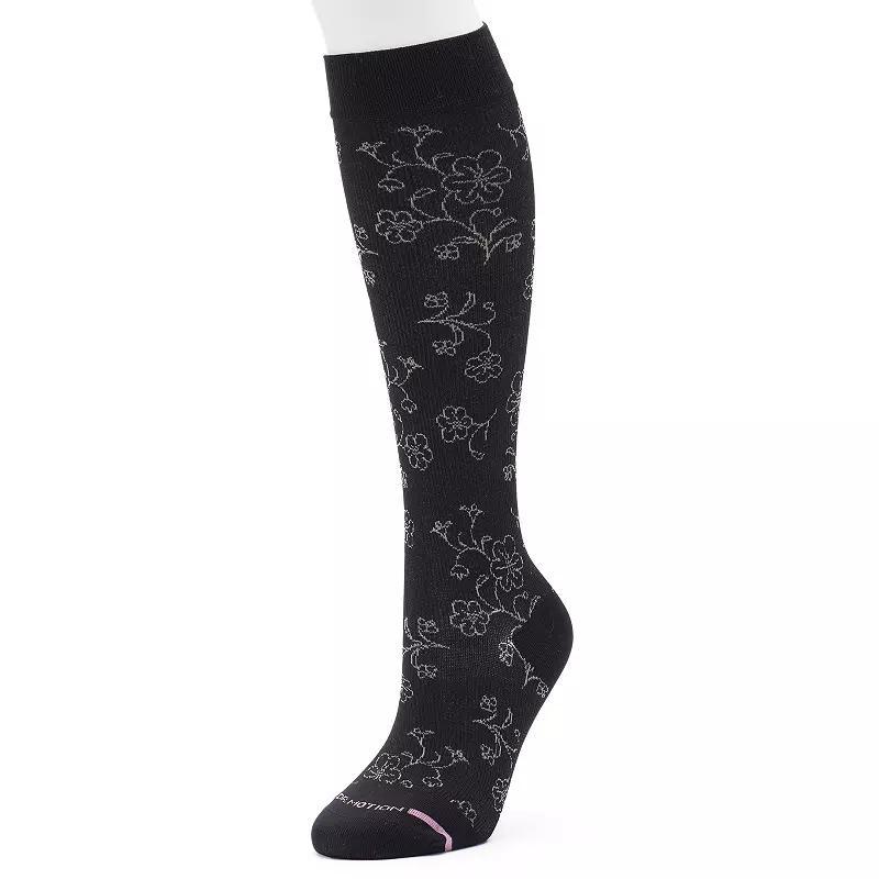 Womens Dr. Motion Knee-High Floral Microfiber Compression Socks Product Image