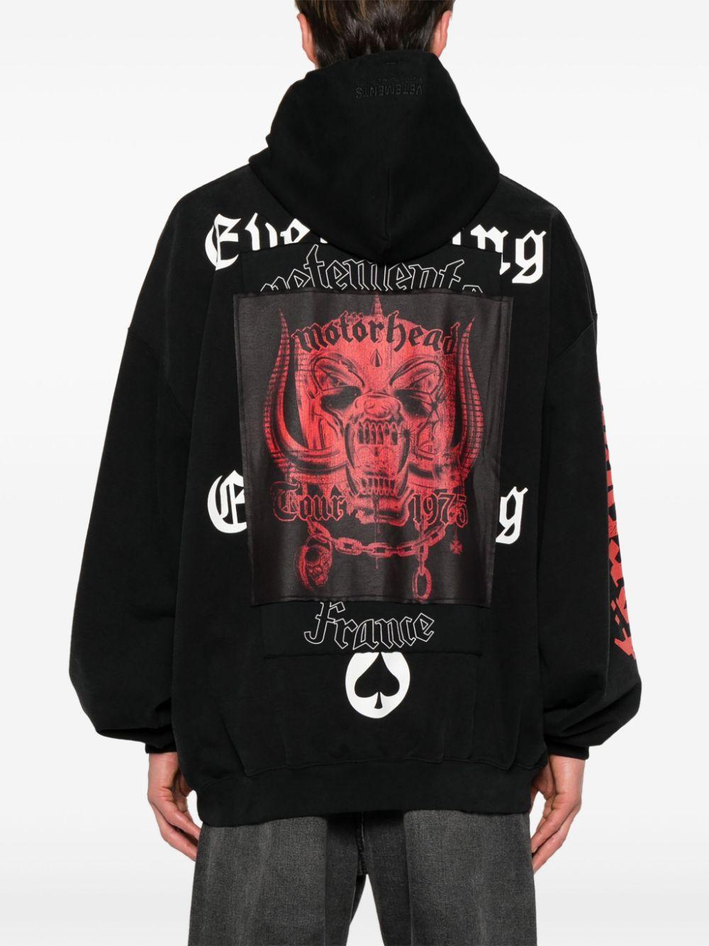 VETEMENTS Logo-appliqué Hoodie In Black Product Image