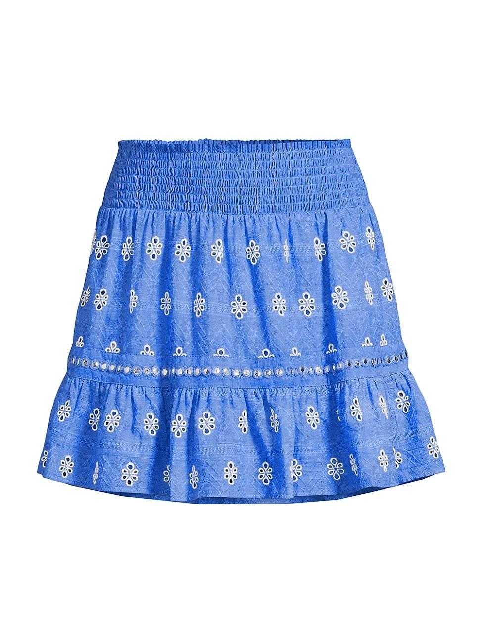 Womens Annetta Cotton Eyelet Miniskirt Product Image