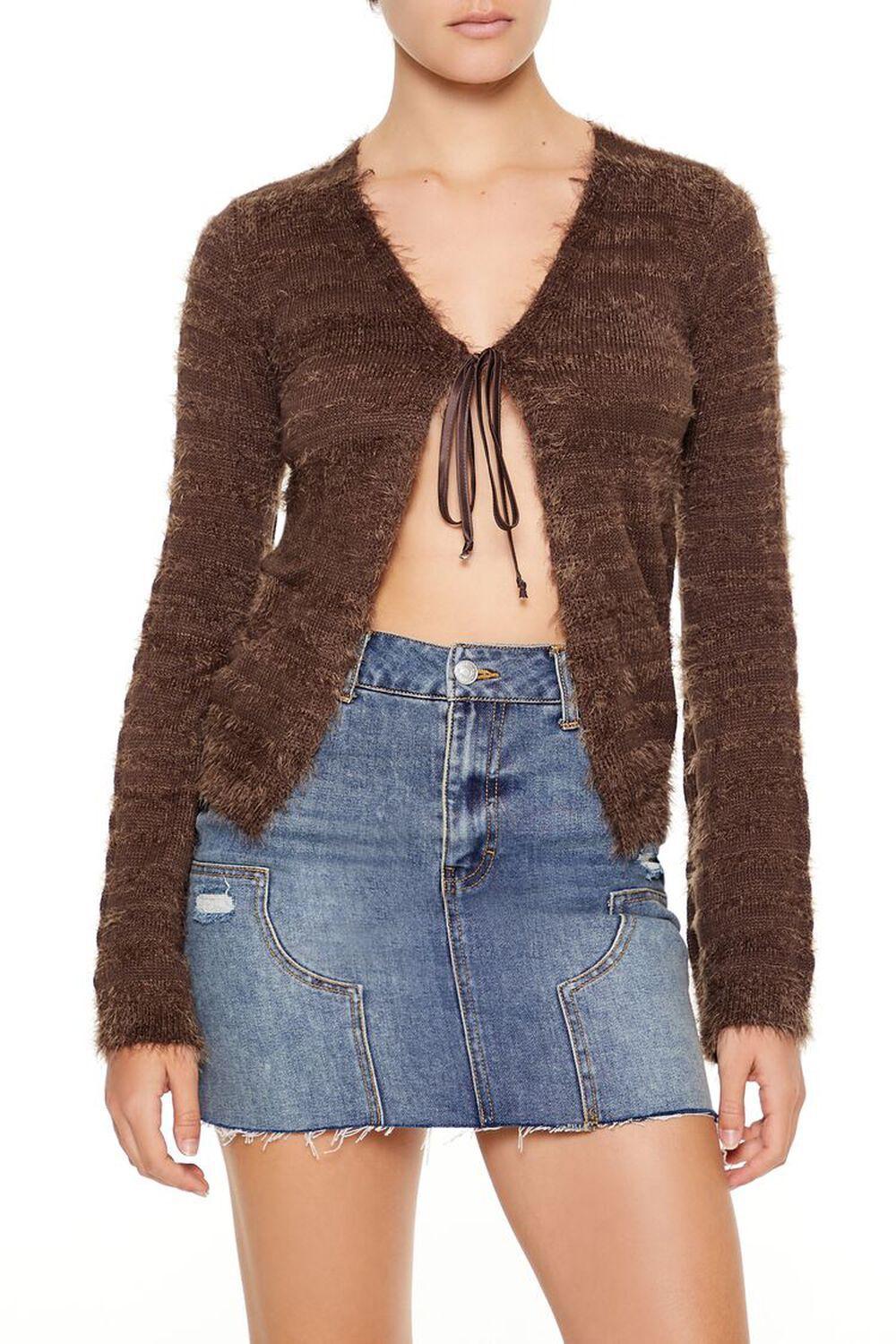 Fuzzy Knit Cardigan Sweater | Forever 21 Product Image