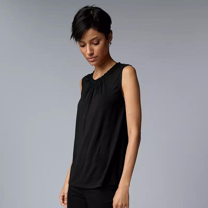 Womens Simply Vera Vera Wang Shirred Neck Tank Top Product Image