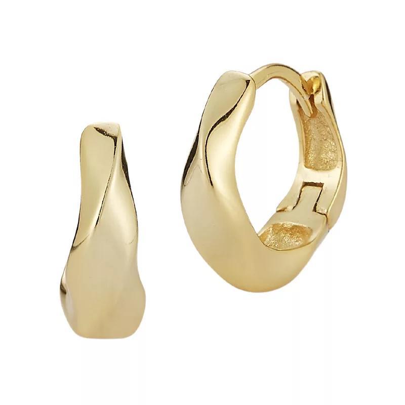 Sunkissed Sterling Wave Huggie Hoop Earrings, Womens, Gold Tone Product Image