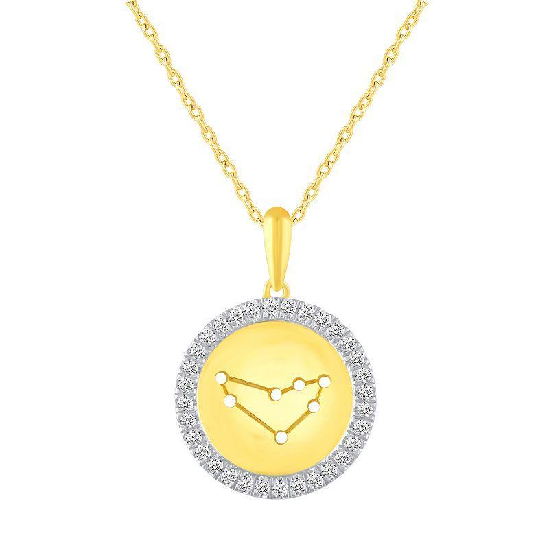 1/4 Carat T.W. Diamond Halo Zodiac Pendant Necklace, Womens Capricorn Product Image