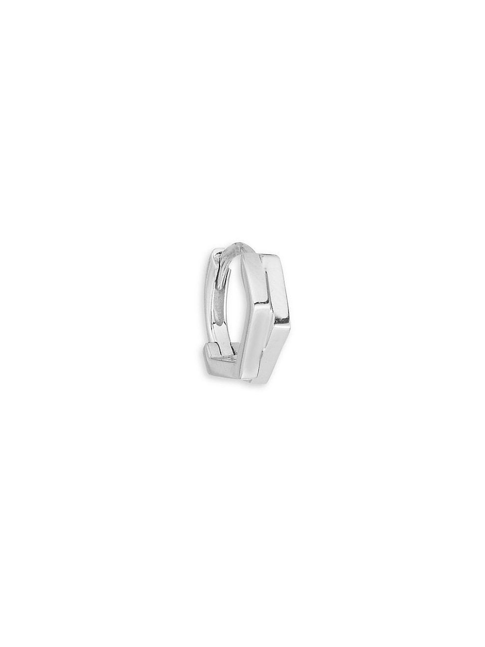 Womens Antifer 18K White Gold Two-Row Huggie Single Hoop Earring Product Image