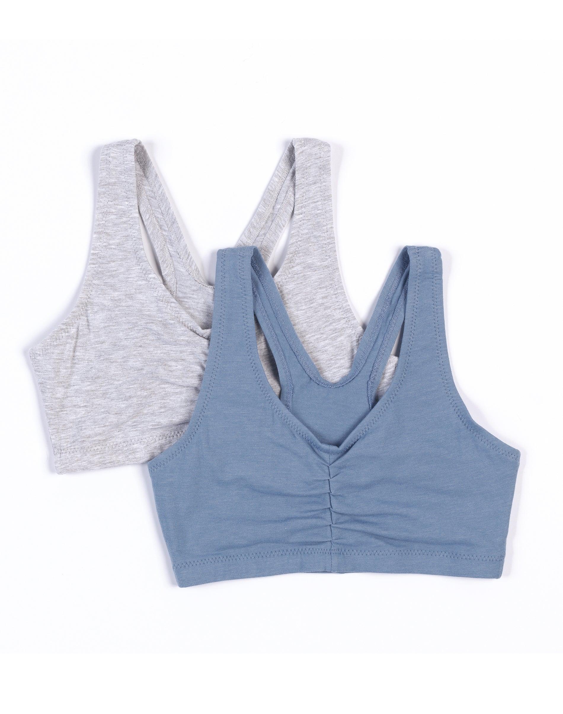 Hanes Cooling Comfort Womens Bralette Pack, X-Temp, ComfortFlex Fit, 2-Pack Heather Grey/Denim Blue M Product Image