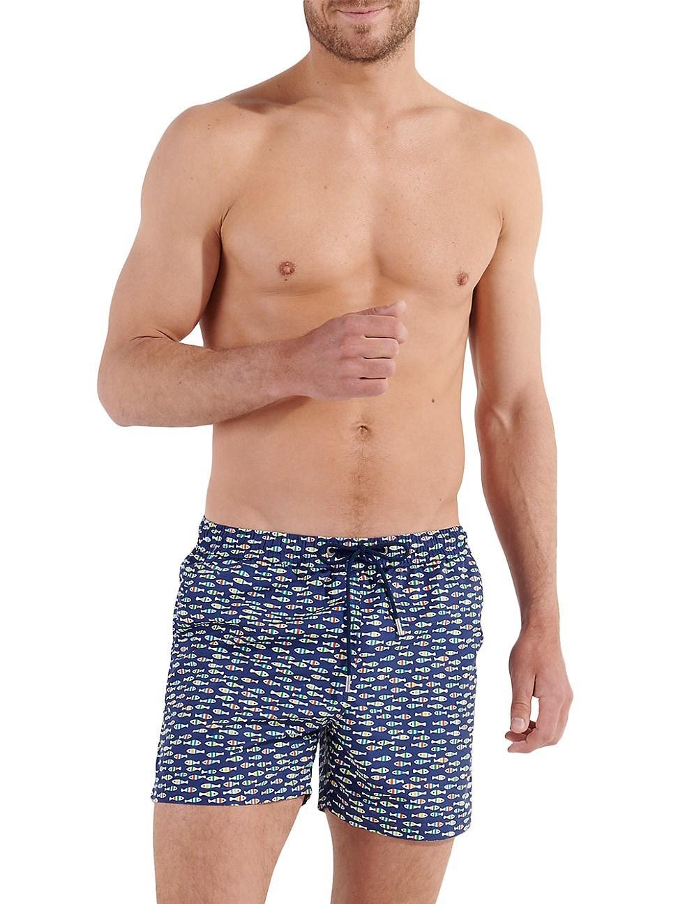 Mens Trouville Geometric Swim Trunks Product Image