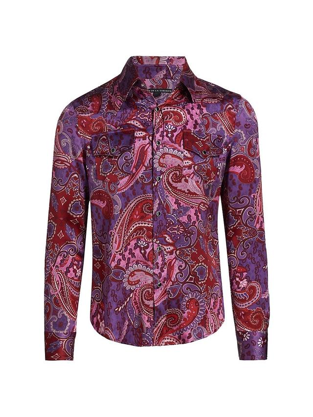 Mens Stevie Silk Charmeuse Western Shirt Product Image