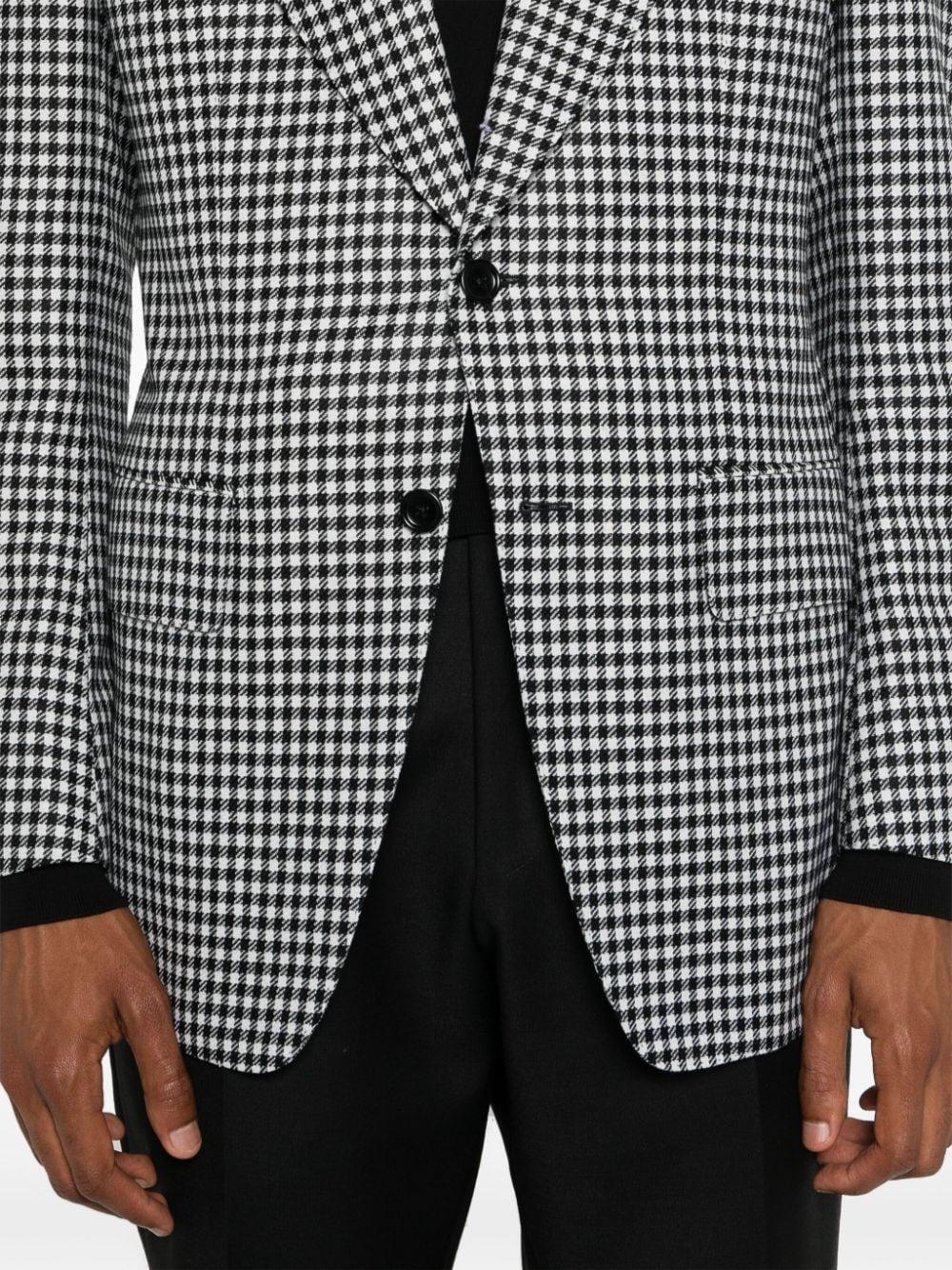 TOM FORD Single-breasted Houndstooth Blazer In Black & White Product Image