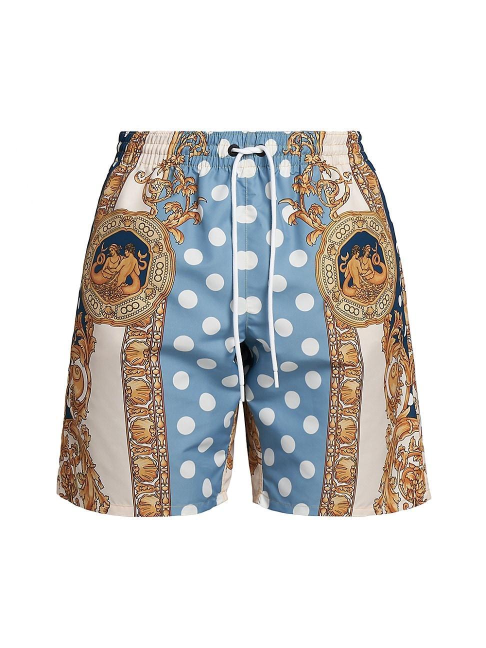 Mens Polka Dot Baroque Print Swim Shorts Product Image