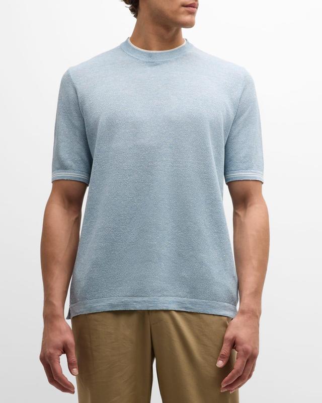 Men's Linen-Cotton Pique Crewneck T-Shirt Product Image