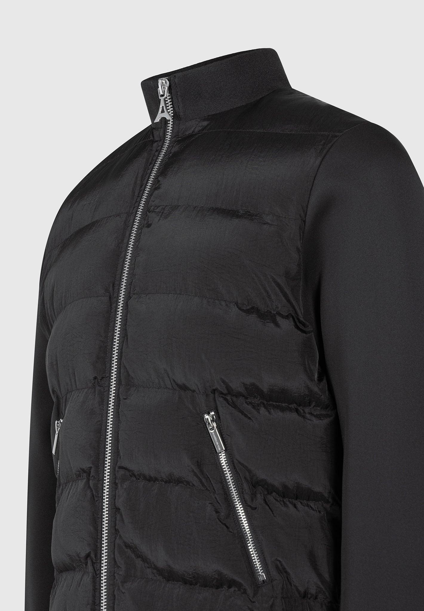 Nylon and Neoprene Quilted Jacket - Black Male Product Image