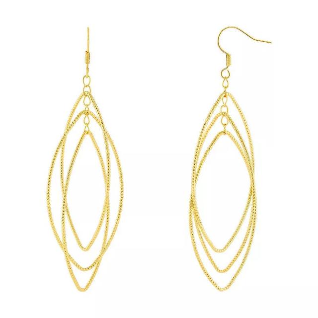 PRIMROSE Textured Marquise Shape Orbital Drop Earrings, Womens, Gold Tone Product Image