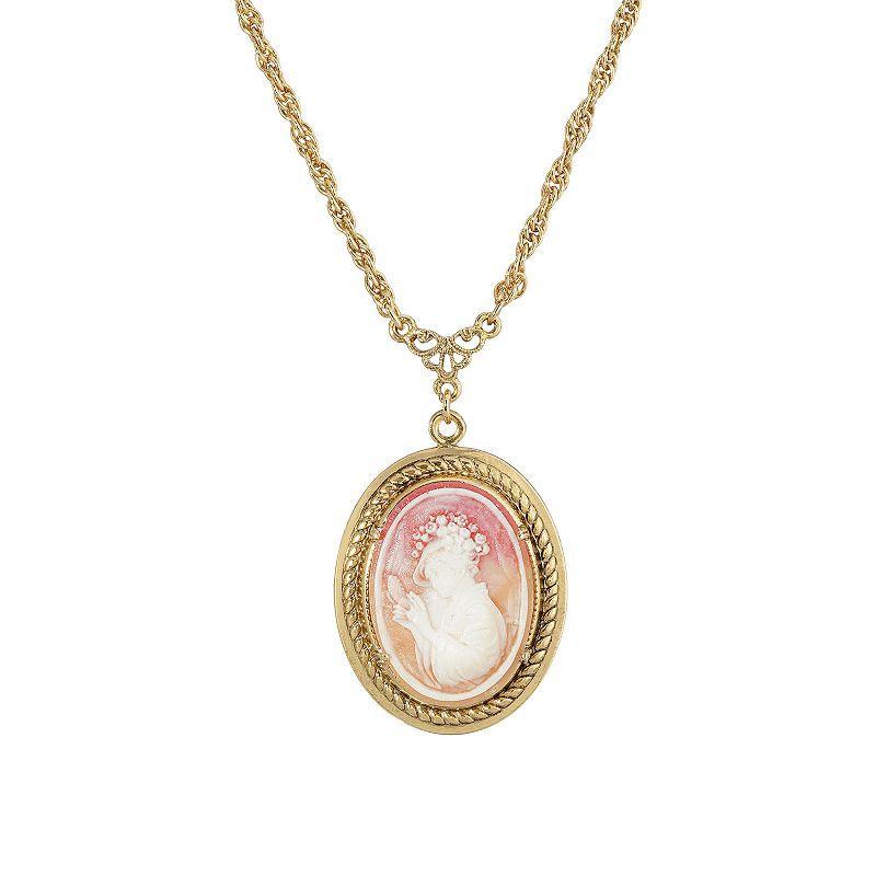 1928 Jewelry Gold Tone Oval Cameo Necklace - 18 Inch Product Image