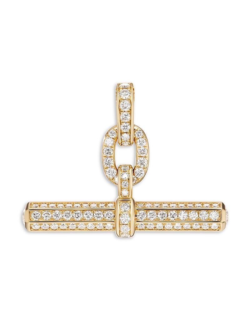 Womens Lexington E/W Barrel Pendant in 18K Yellow Gold with Full Pav Diamonds Product Image