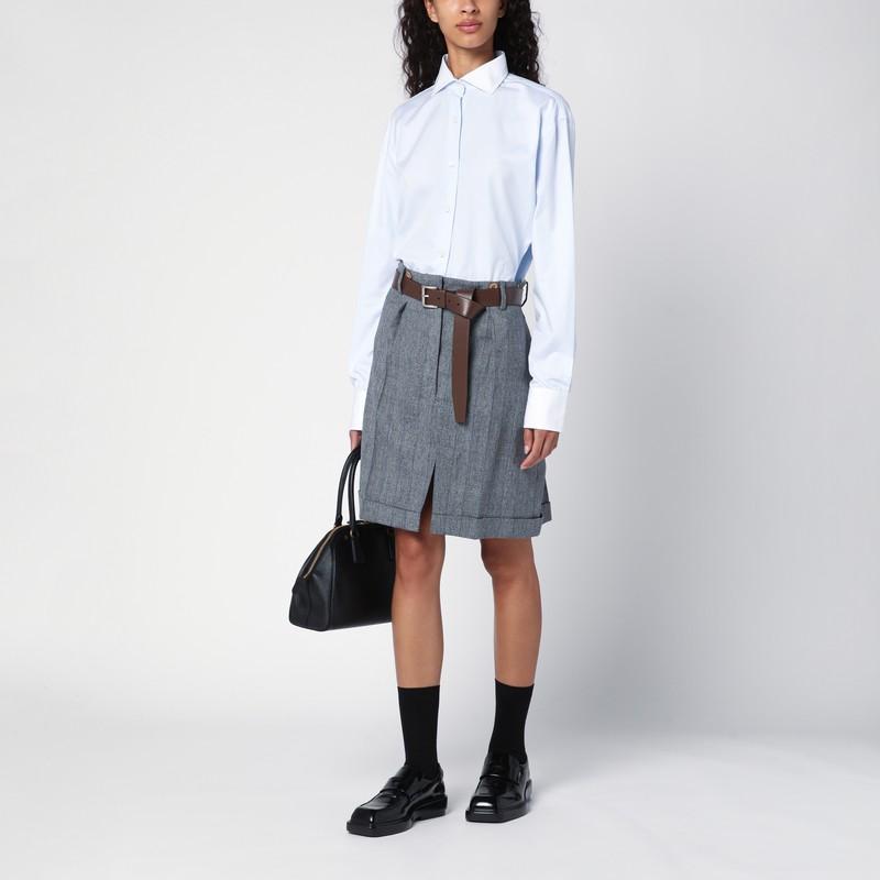 Mini Skirt With Belt In Gray Product Image