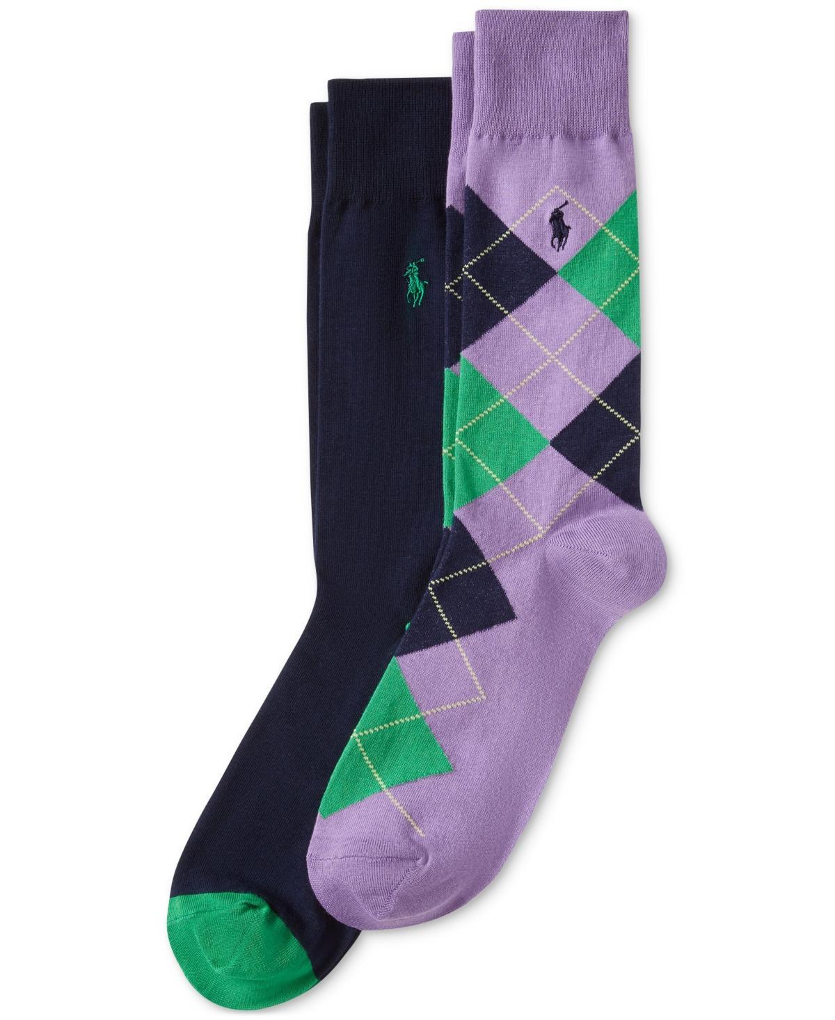 POLO RALPH LAUREN Men's Argyle Slack Socks, 2-pack In Navy Product Image