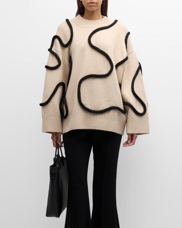 Leith Squiggle Knit Oversized Sweater Product Image