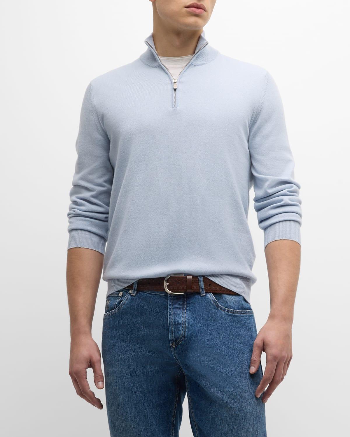 Mens Cashmere Quarter-Zip Sweater Product Image