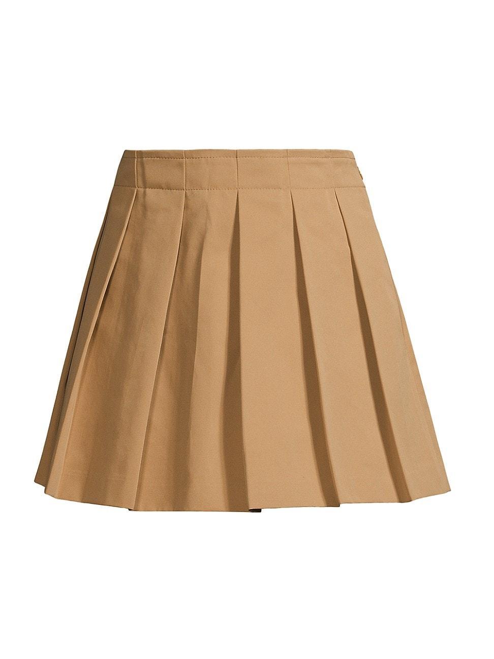 Womens Cotton Pleated Miniskirt product image