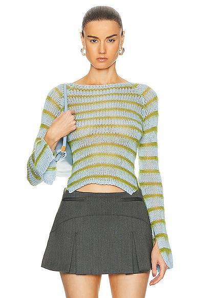 Marni Round Neck Loose Sweater in Mint Product Image