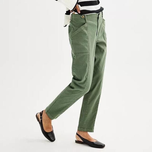 Petite Sonoma Goods For Life Twill Utility Pants, Womens Product Image