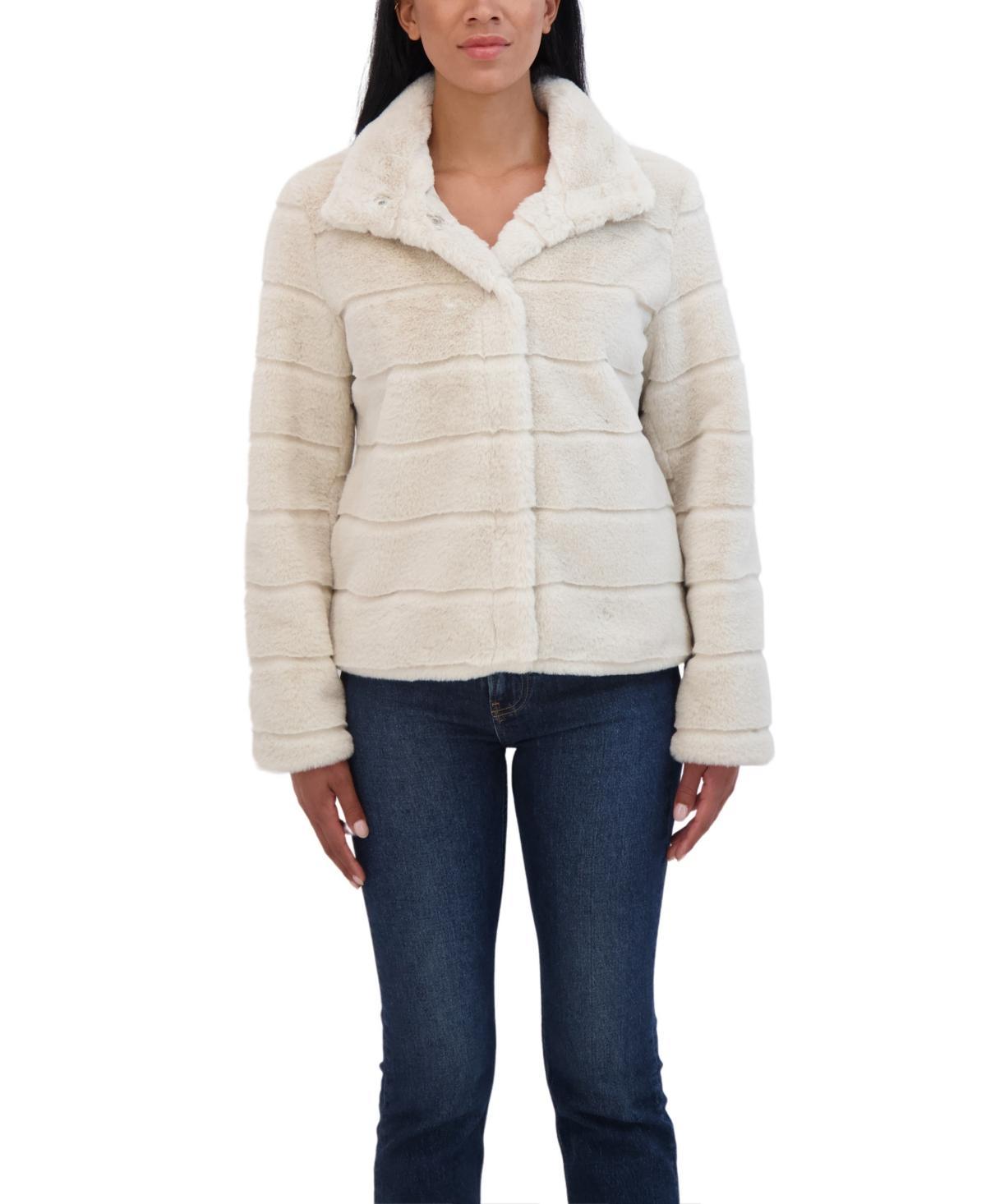 Sebby Collection Womens Sheared Faux Fur Snap Front Jacket Product Image