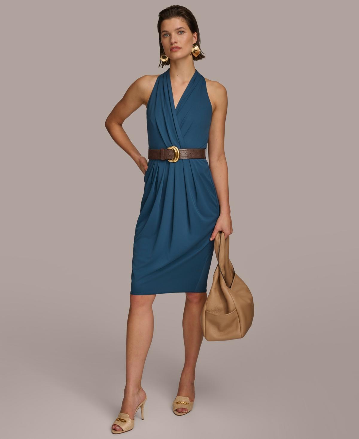 Donna Karan Womens Belted Sheath Dress Product Image