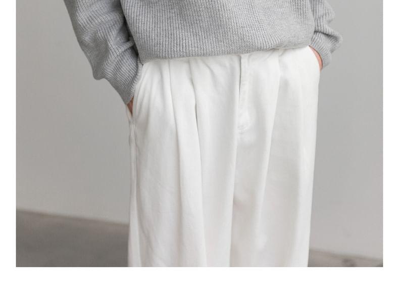 Drop Shoulder Plain Half Zip Sweater Product Image