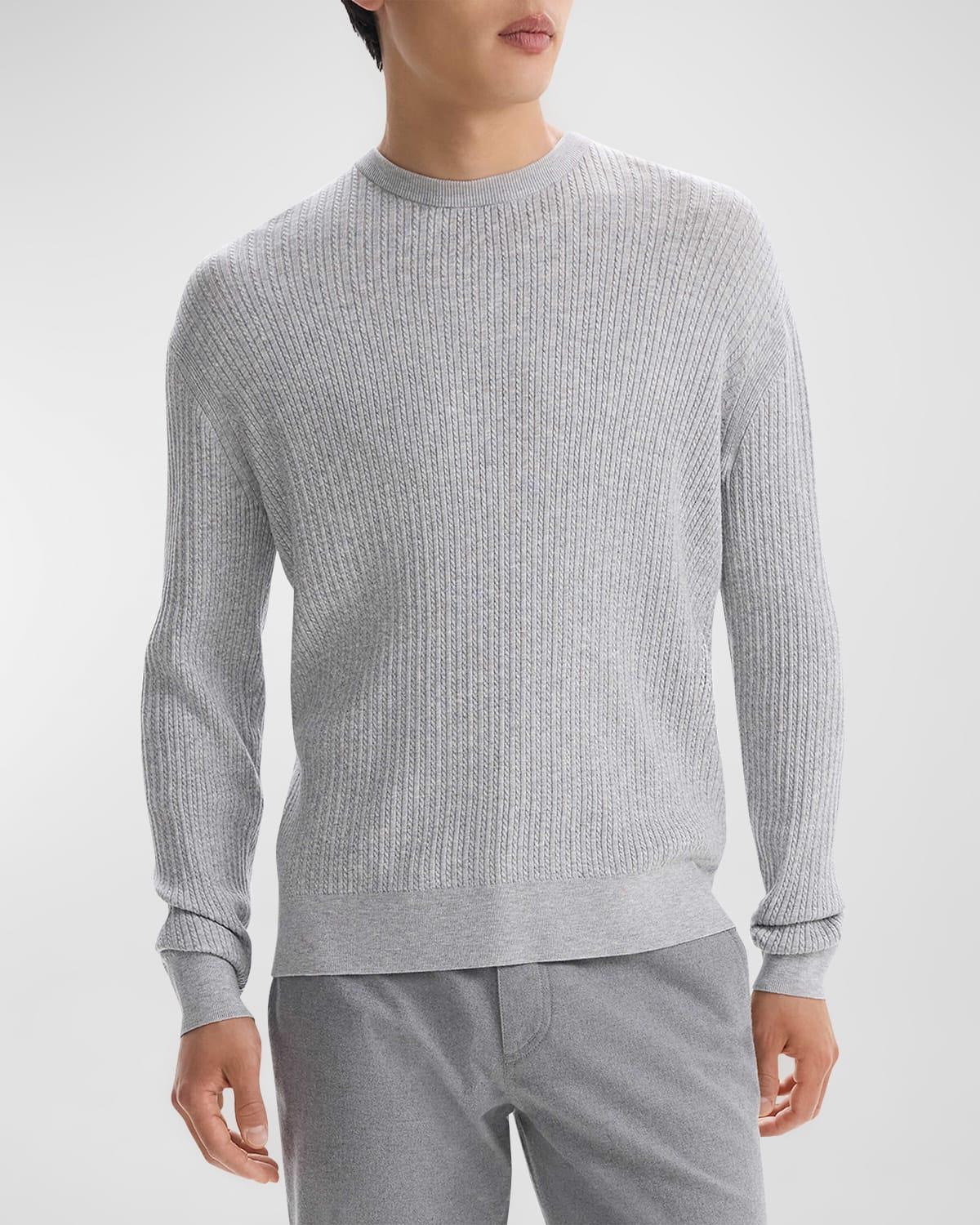 Mens Riland Cable-Knit Crewneck Sweater Product Image