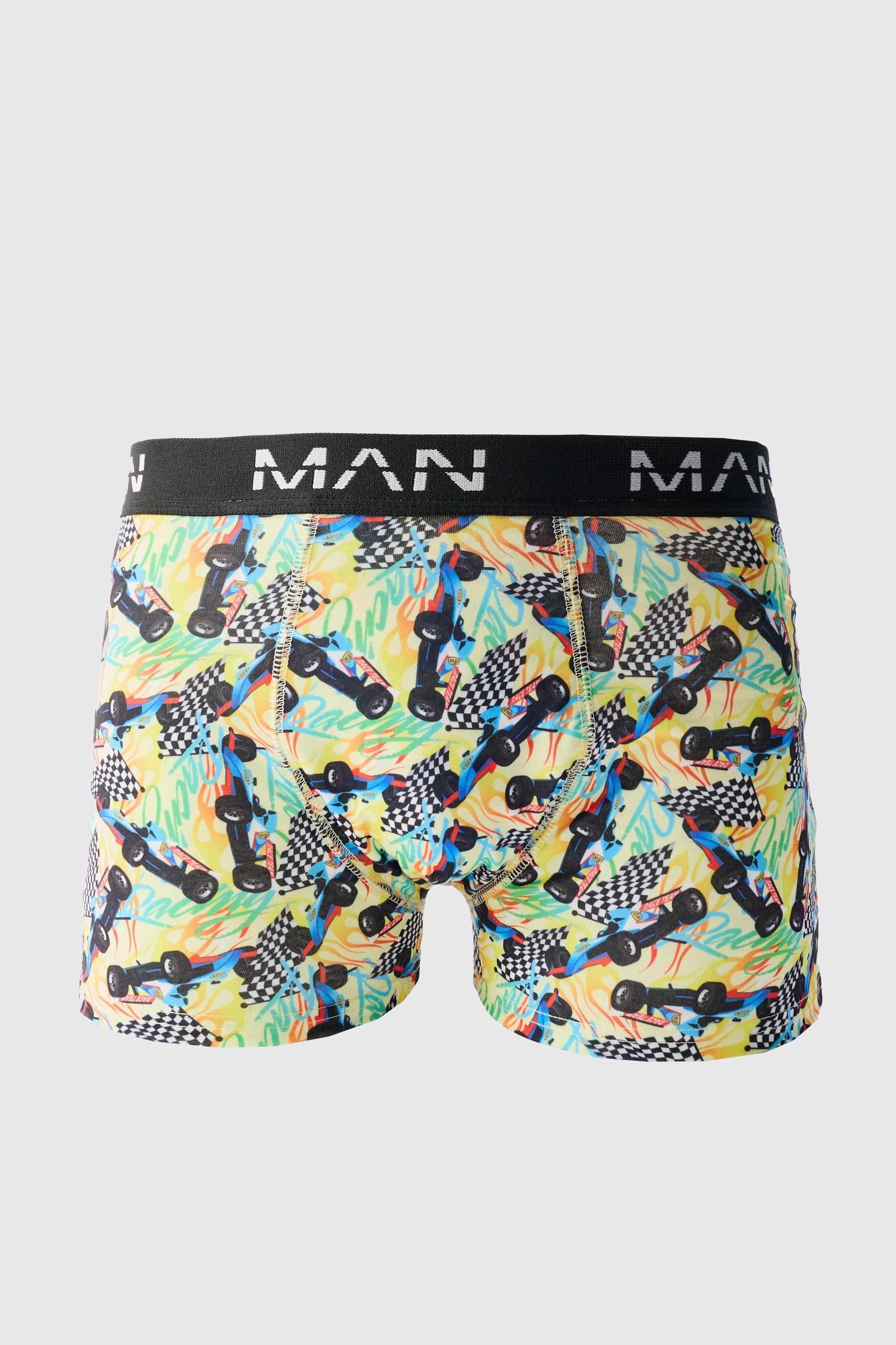 Racing Print Boxers | boohooMAN USA Product Image