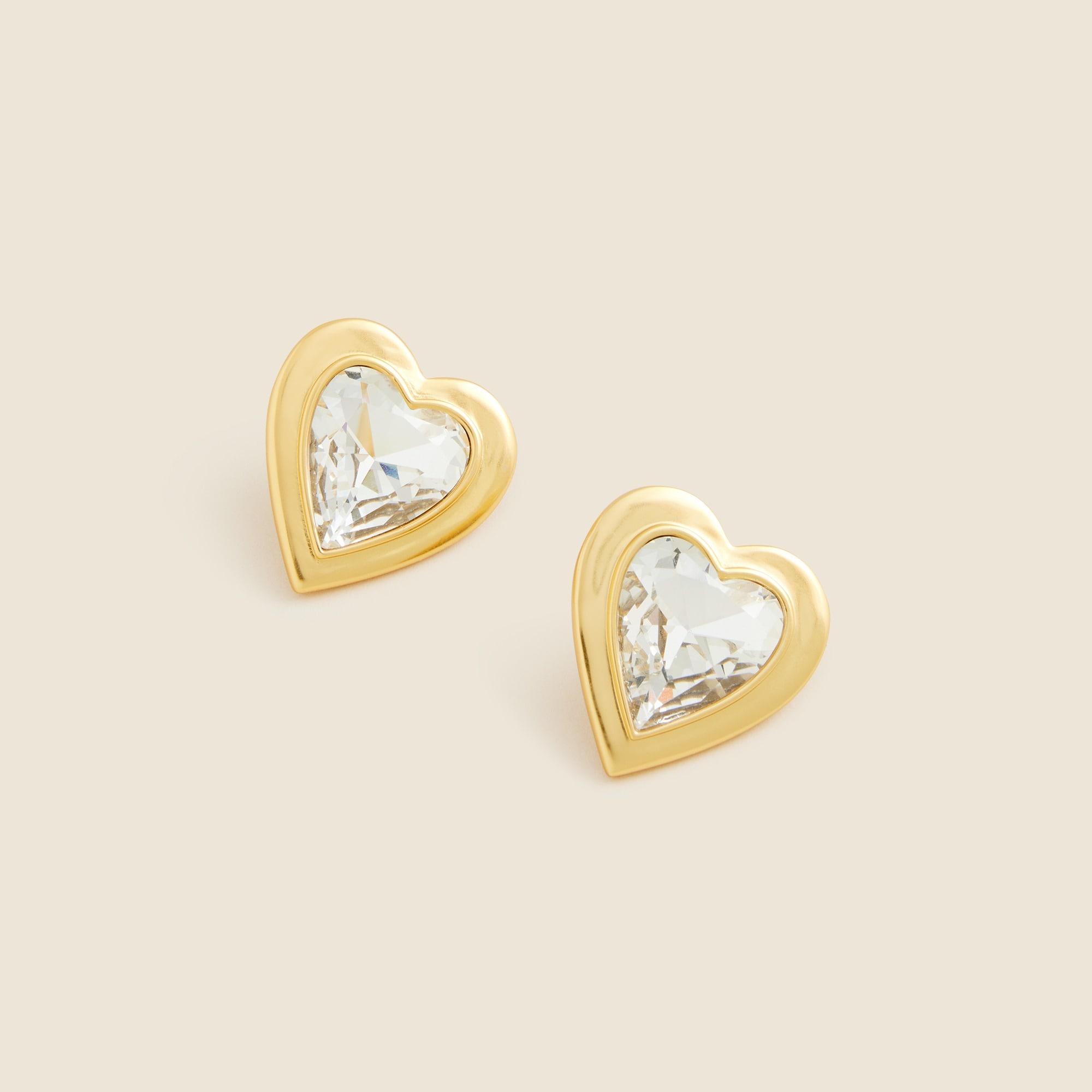 Crystal heart stud earrings Product Image