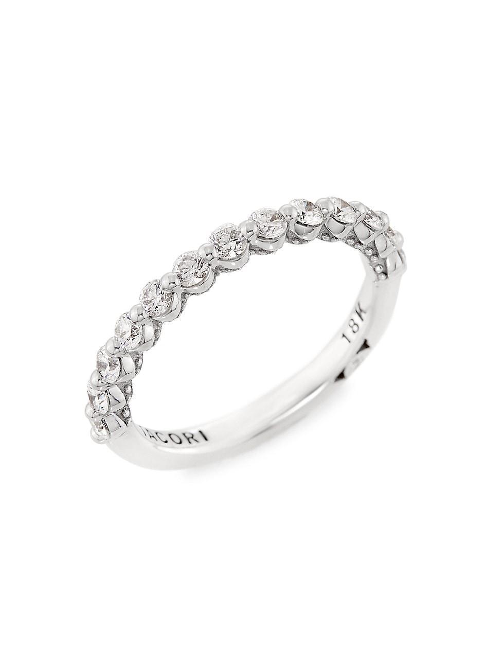 Womens Sculpted Crescent 18K White Gold & 0.44 TCW Diamond Band Product Image