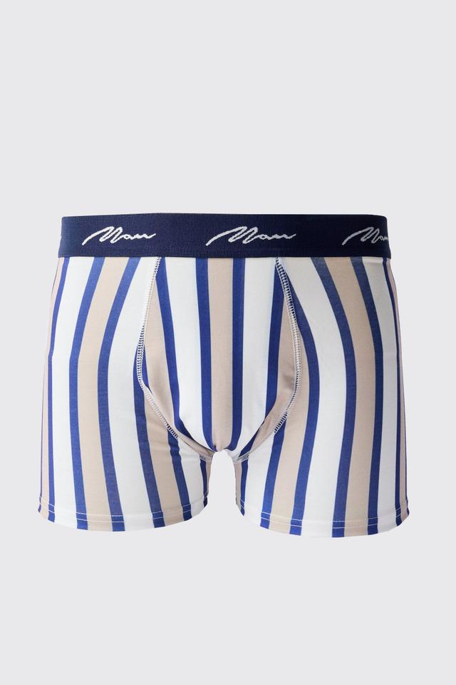 Man Stripe Printed Boxers | boohooMAN USA Product Image