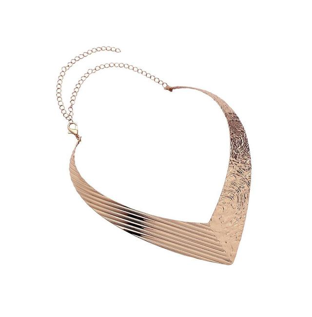 Sohi Womens Ribbed Statement Necklace Product Image